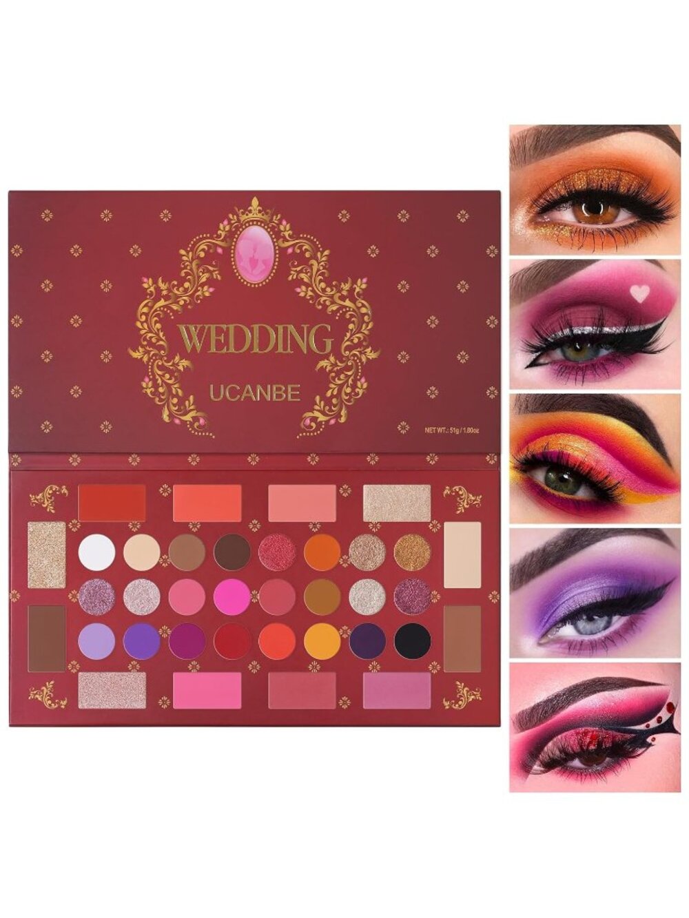 Women's Palette 5 40 Color Eyeshadow Matte Shimmer Pigmented Powder Makeup Kit